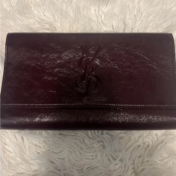 Authentic YSL burgundy Large clutch - Picture 2 of 6